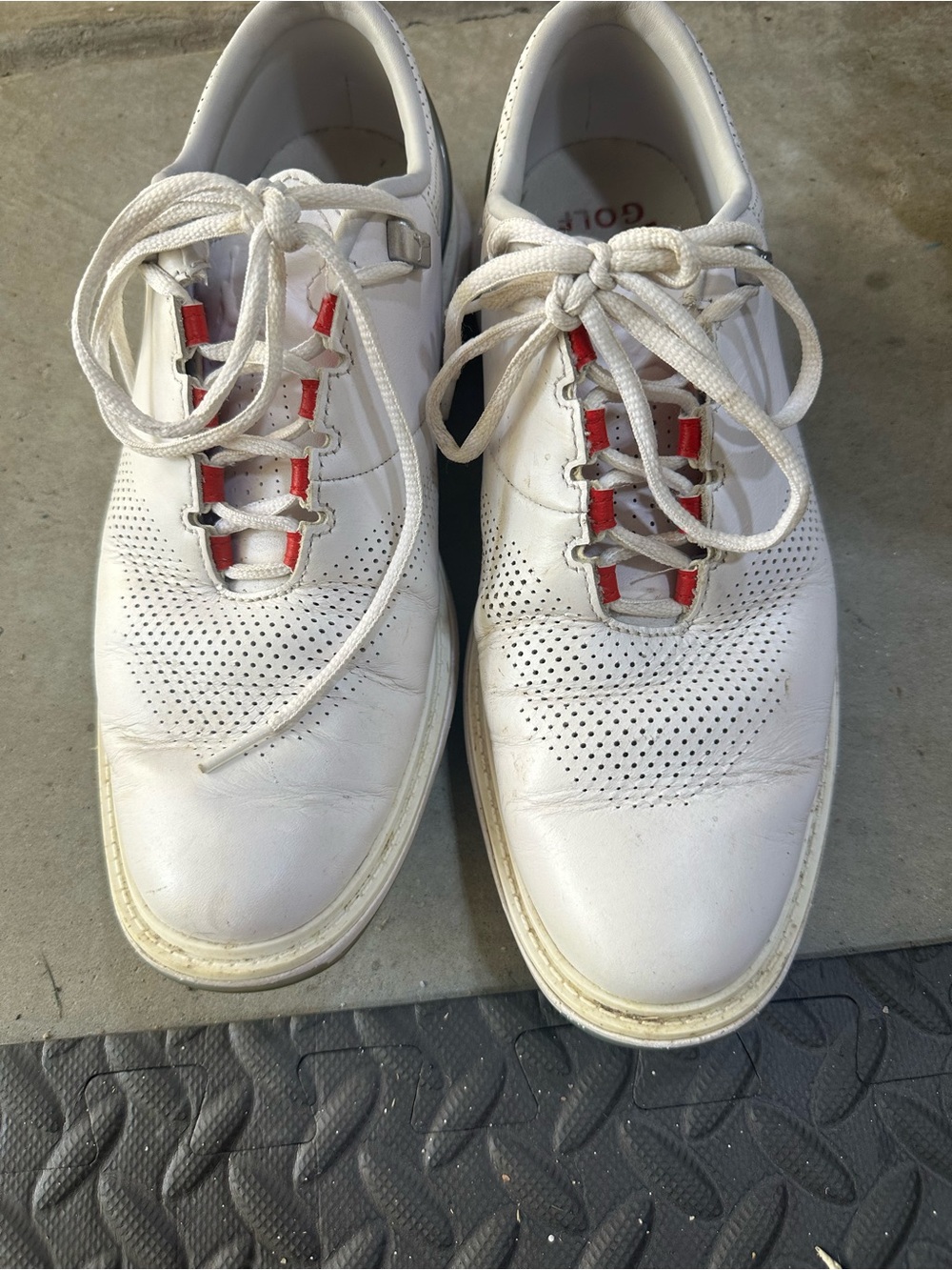 Men's Air Jordan White Leather Golf-Shoes